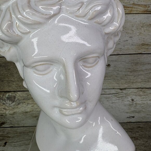 Hobby Lobby Facile Head Bust Glossy White Ceramic Open Top 10.5" T Table Decor - Picture 16 of 16